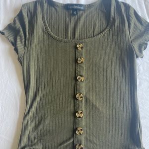 Dark green button shirt